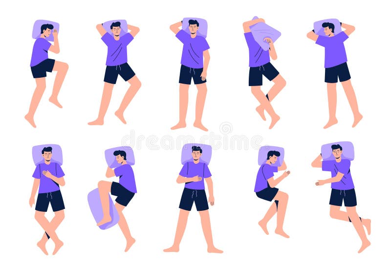 Sleeping Positions Stock Illustrations – 346 Sleeping Positions