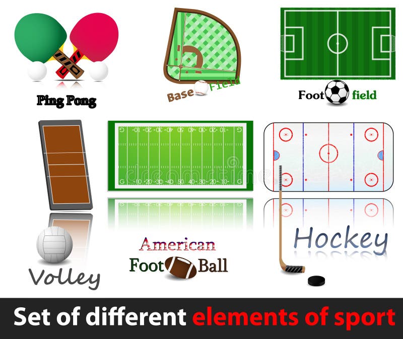 Set of different sport elements.