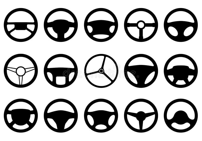 Set of Different Steering Wheels Stock Vector Illustration of modern