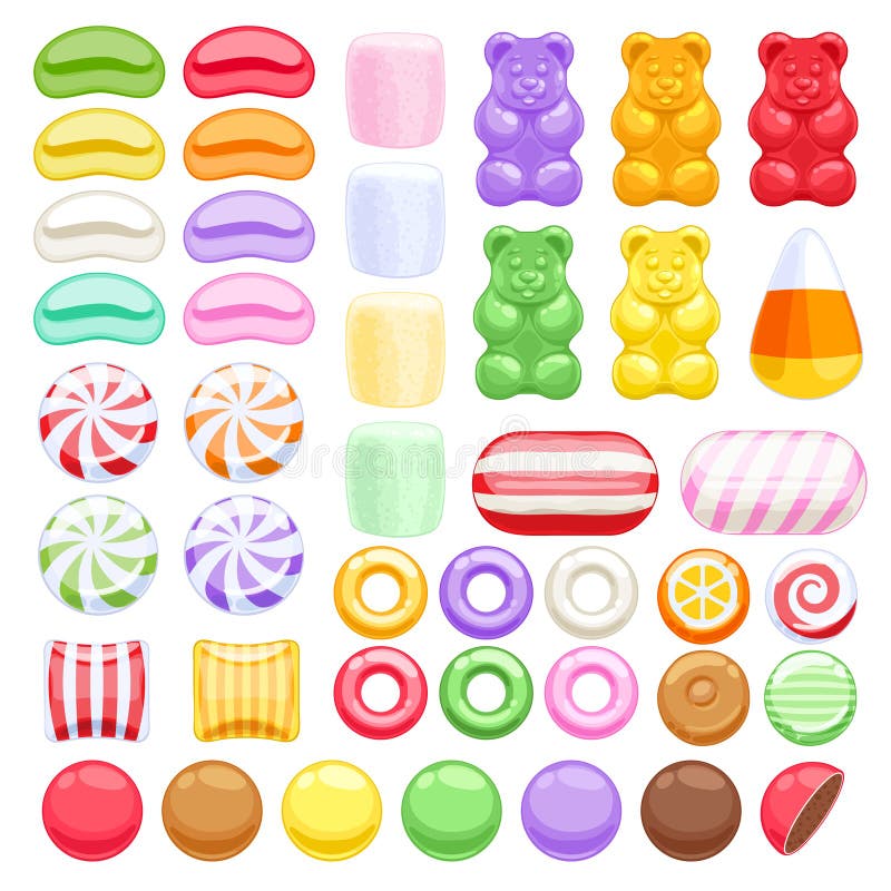 Set of Colorful Beautiful Gummy Bears Stock Vector - Illustration