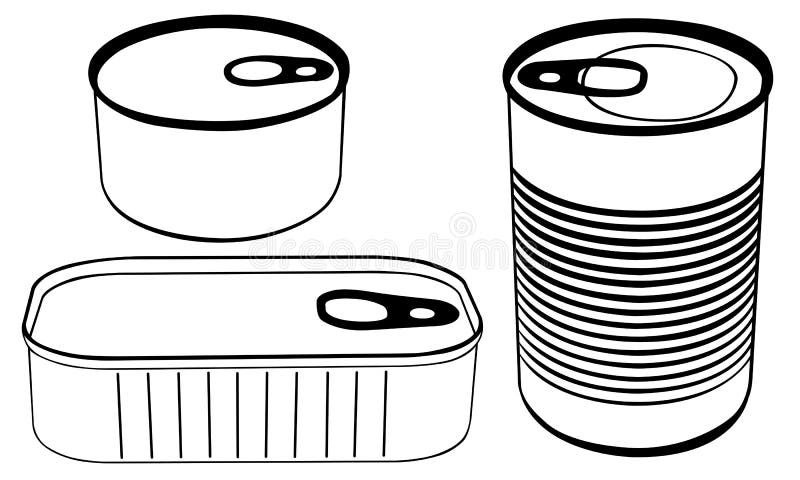 Set of different tin cans stock vector. Illustration of ring - 214462890