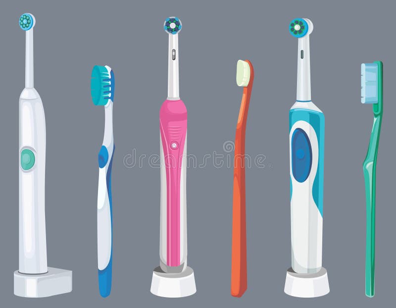 Set of different toothbrushes royalty free illustration