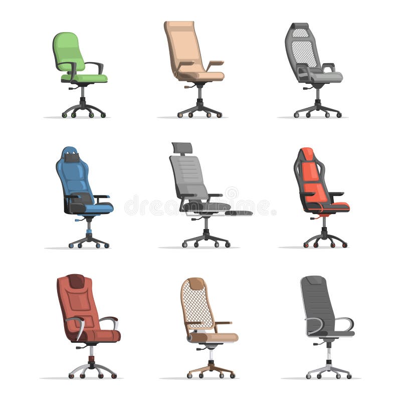 Gaming Chair Vector Flat Banner Design Red And Grey Office Chairs Work  Chairs Or Gaming Chairs With Cushions Stock Illustration - Download Image  Now - iStock