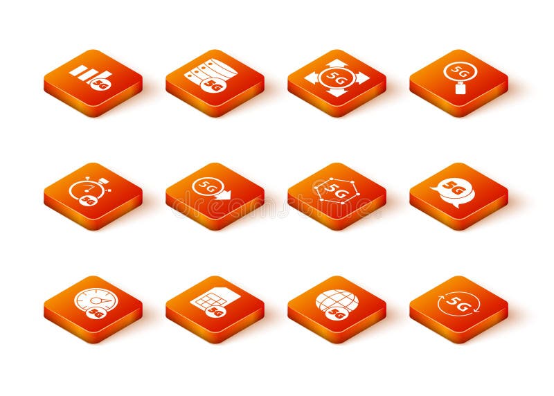 Set Digital speed meter 5G, Sim Card, network, and icon. Vector vector illustration