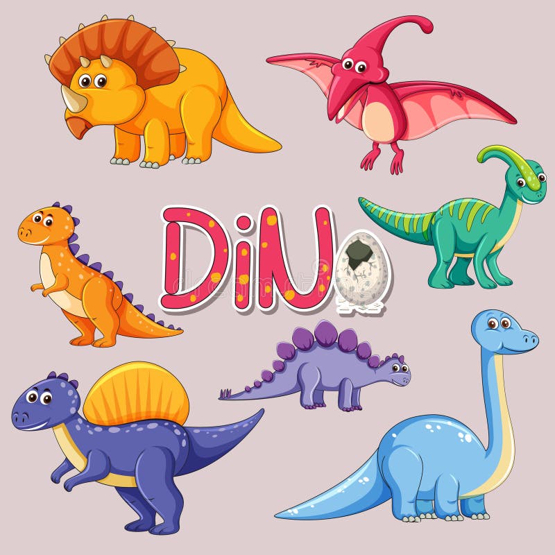 Set dinosaura majcher ilustracji Set dinosaura majcher ilustracji