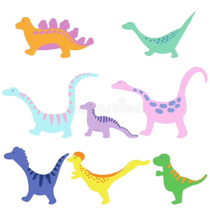 Cute Collection Dino Fossil Dinosaurs Baby kids Animal Cartoon Doodle Funny  Clipart 7036065 Vector Art at Vecteezy