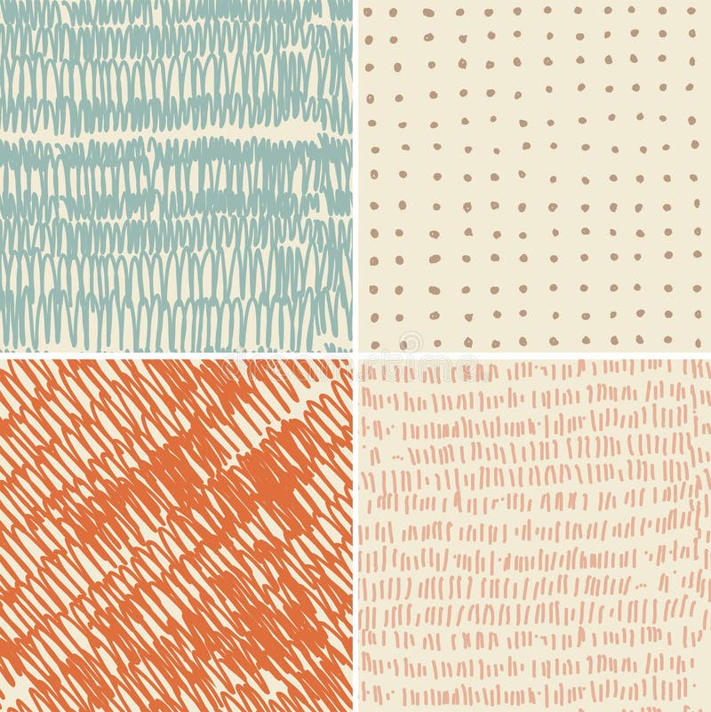 Set doodle 4 bezszwowego wzoru ilustracji