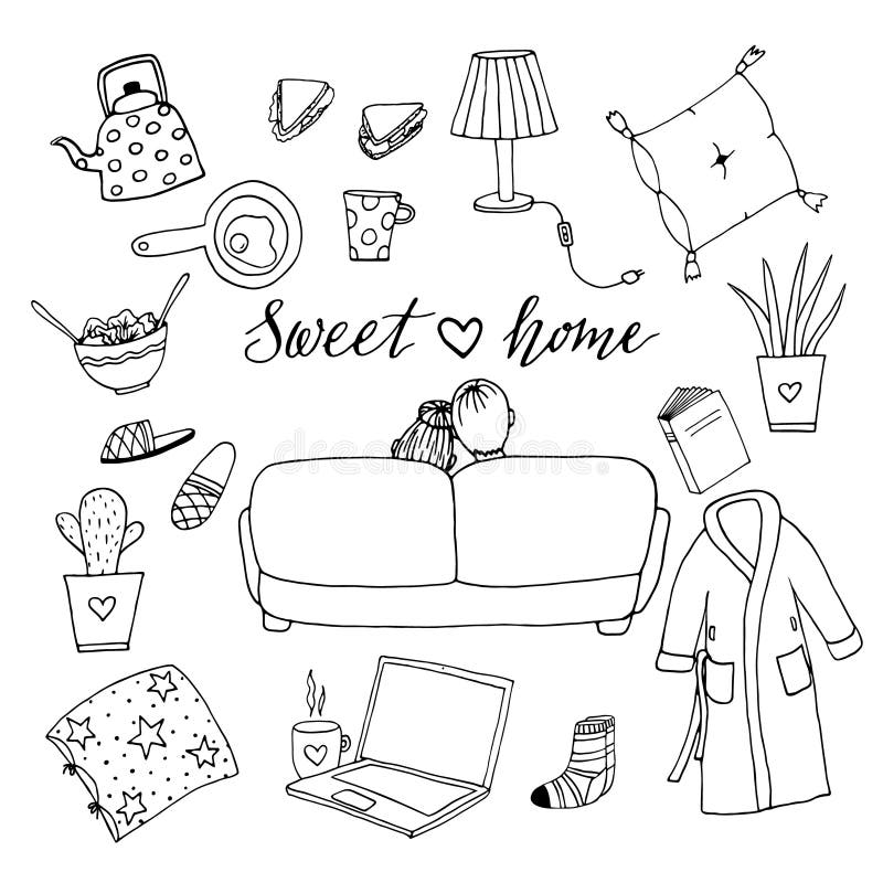 Household Items Drawing Stock Illustrations – 927 Household Items Drawing  Stock Illustrations, Vectors & Clipart - Dreamstime