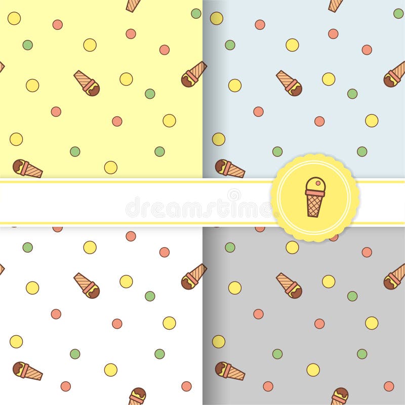 Set Doodle Ice cream and bubble seamless pattern. Great for yummy summer dessert wallpaper, backgrounds, packaging, fabric royalty free illustration Set Doodle Ice cream and bubble seamless pattern. Great for yummy summer dessert wallpaper, backgrounds, packaging, fabric royalty free illustration