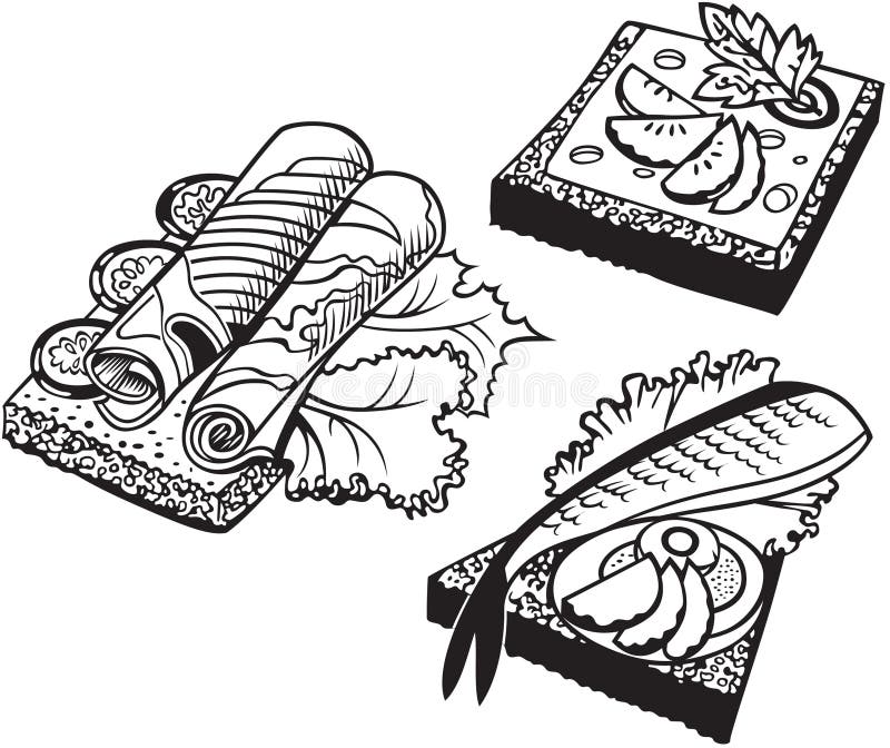 Set Doodle kanapki ilustracji Set Doodle kanapki ilustracji