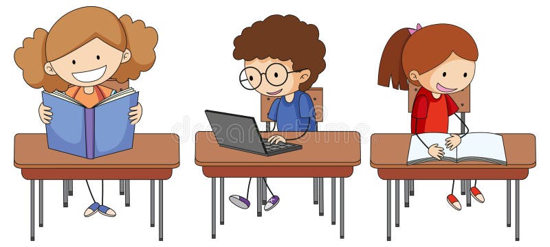 Set of Doodle Kids Doing Homework Cartoon Character Isolated Stock Vector - Illustration of joyful, female: 223377446 Set of Doodle Kids Doing Homework Cartoon Character Isolated Stock Vector - Illustration of joyful, female: 223377446