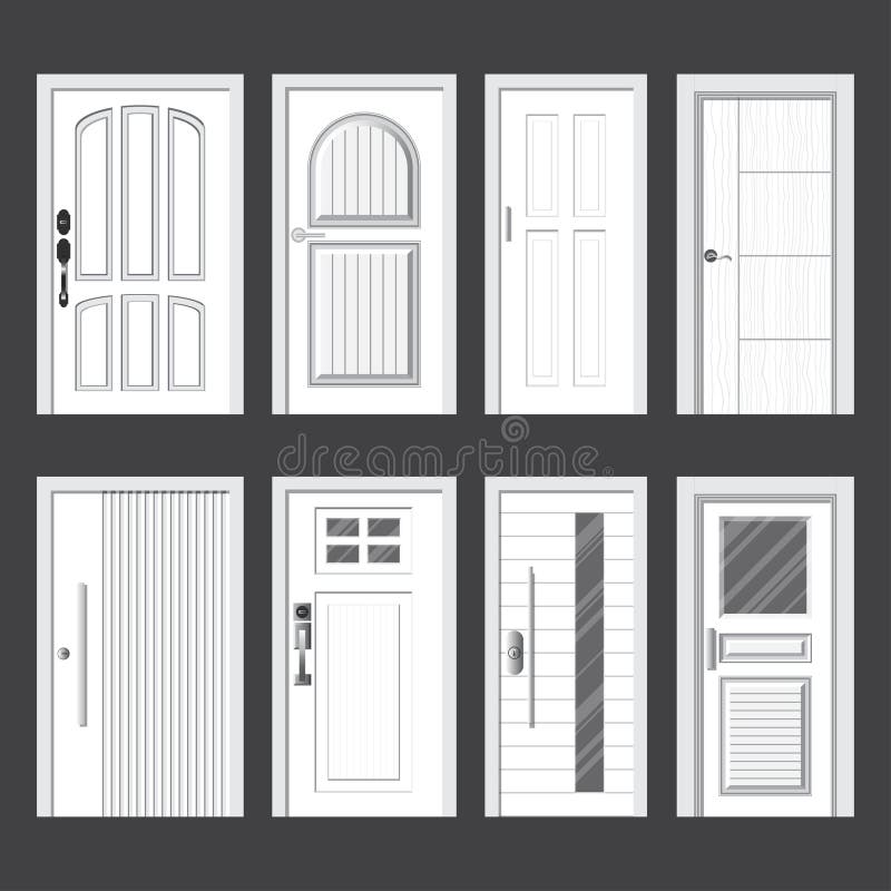 Set door 1 vector illustration