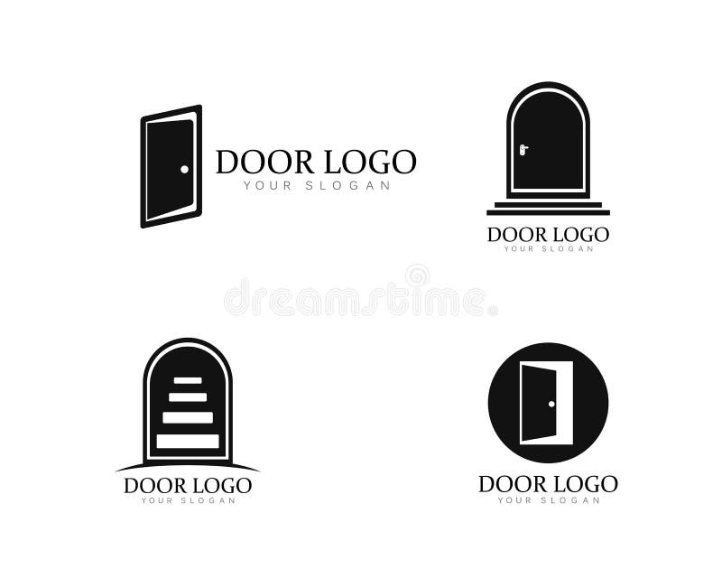 Set of Door Logo Template Vector Icon Illustration Stock Vector