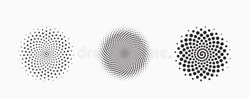 Circular halftone pattern. stock illustration