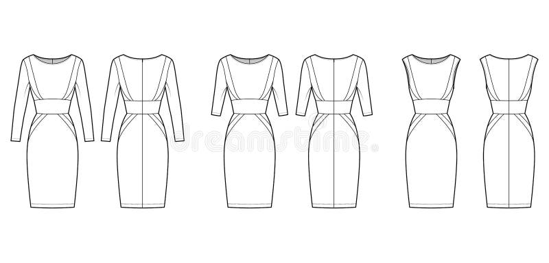 Fashion Flat Sketch Dresses Stock Illustrations – 357 Fashion Flat ...