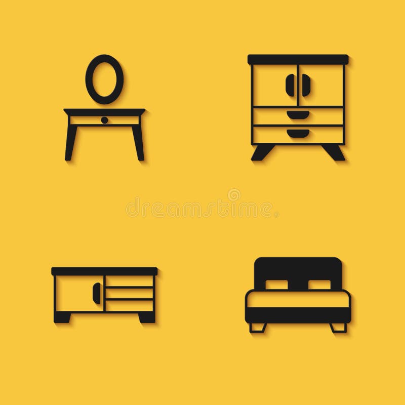 bed and chest of drawers set icon