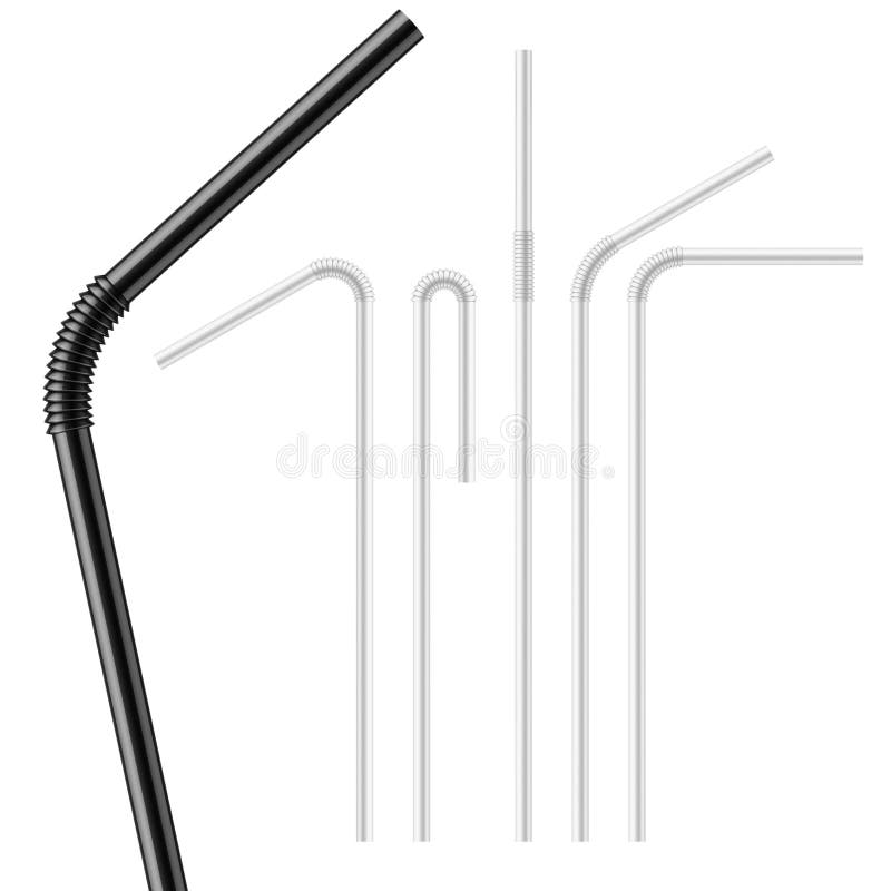 Set of drinking straws template.