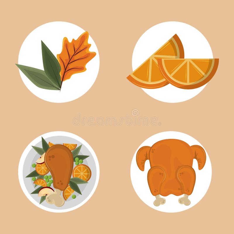 Set dziękczynienia jedzenie ilustracji Set dziękczynienia jedzenie ilustracji