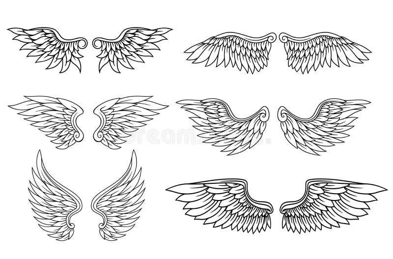 Tribal angel wings tattoo illustration 14455419 Vector Art at Vecteezy