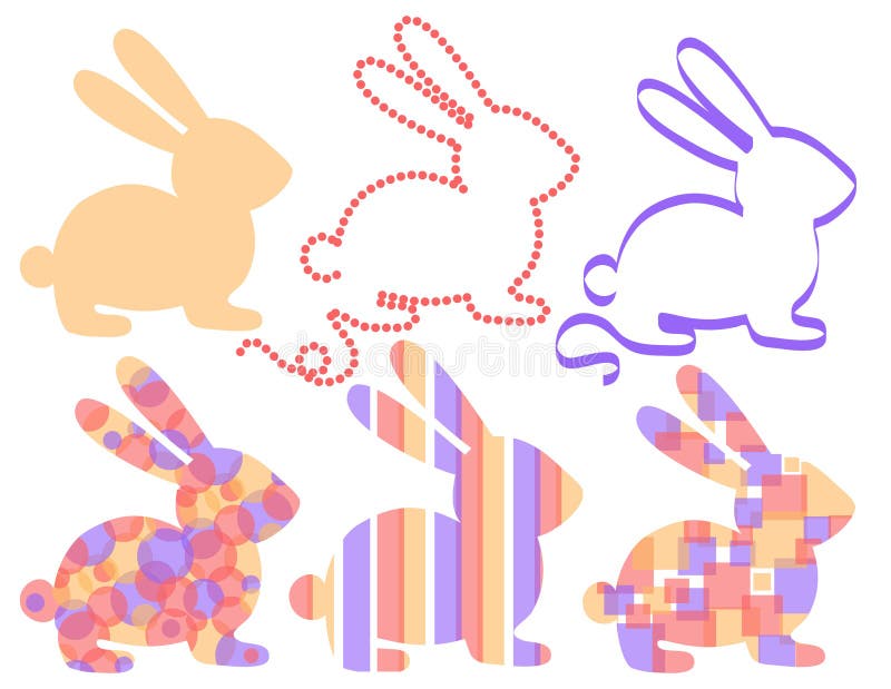 Set of easter bunnies