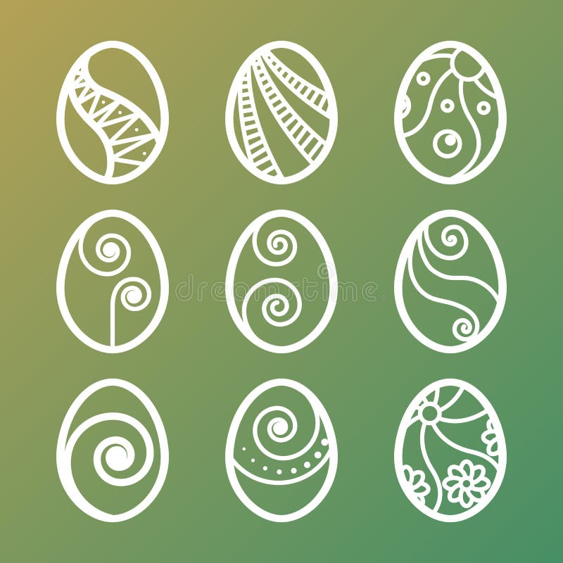 Set of Easter Eggs Icons royalty free illustration