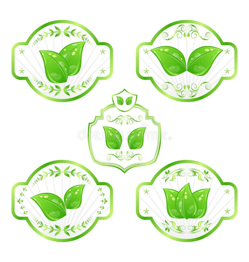 Set ecological labels with leaves isolated