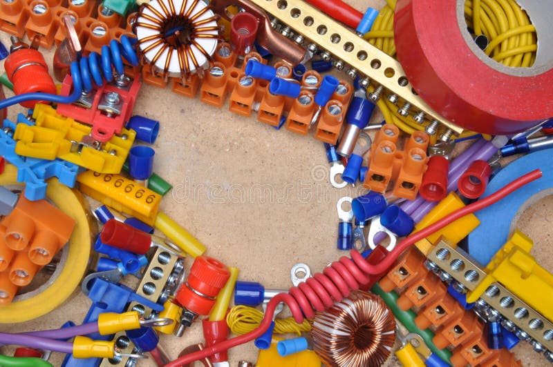 Set of Electrical Components Stock Image Image of connection