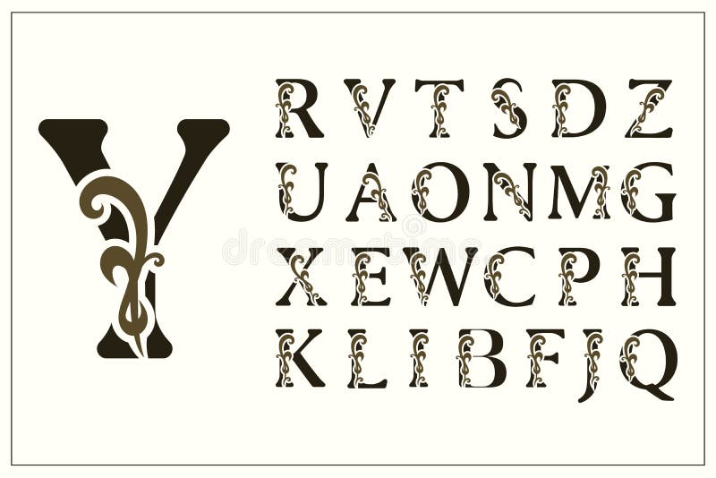 Set of Elegant Capital Letters. Vintage Logos. Filigree Monograms ...
