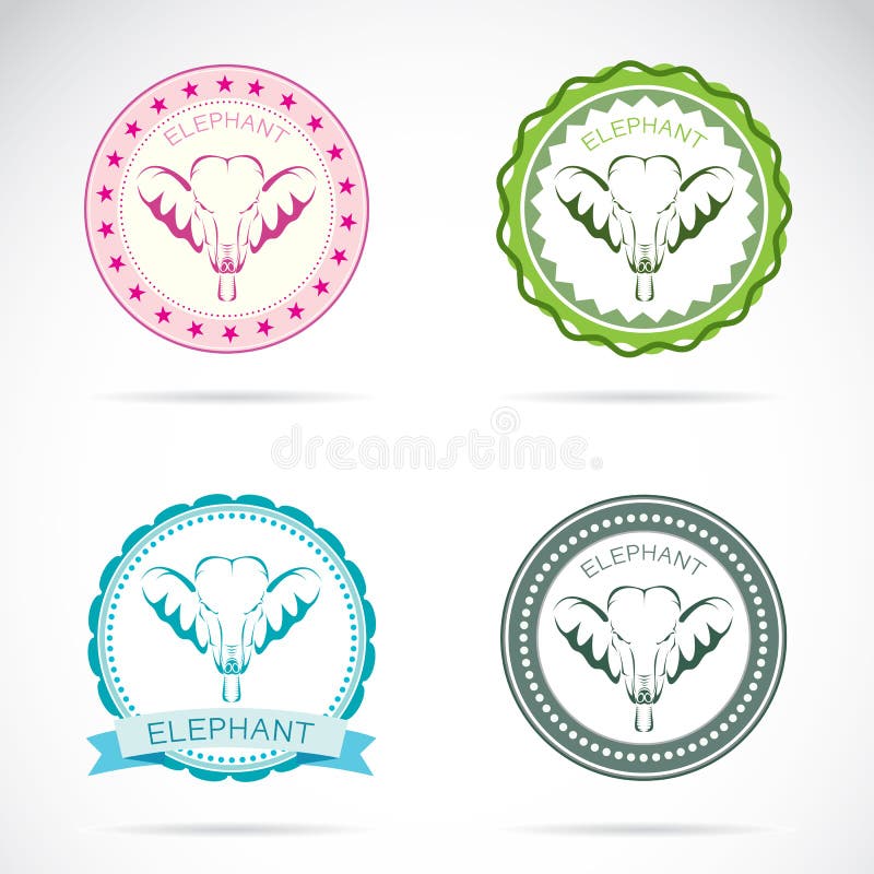 Elephant Label Logo Design Template. Design Elements for Logo, Label