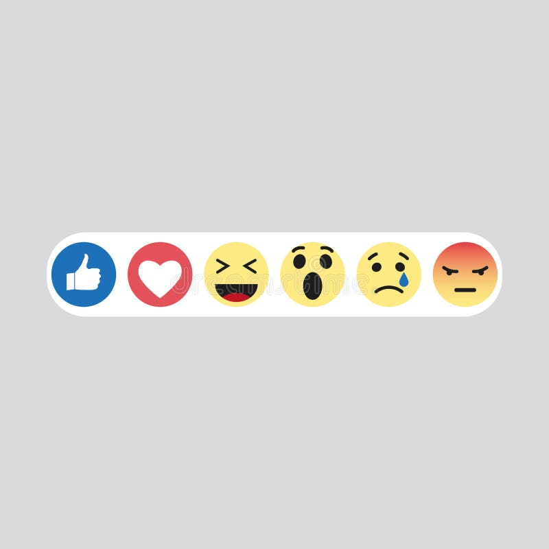 Set emoji like social icon. Button for expressing social smileys. Flat vector illustration stock illustration Set emoji like social icon. Button for expressing social smileys. Flat vector illustration stock illustration