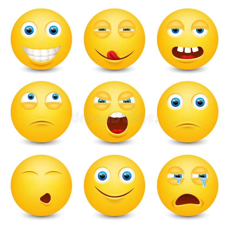 Set of Emoji. Smileys Vector Set. Vector Illustration Stock Vector ...