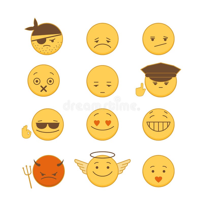 Set of Emoticons vector illustration