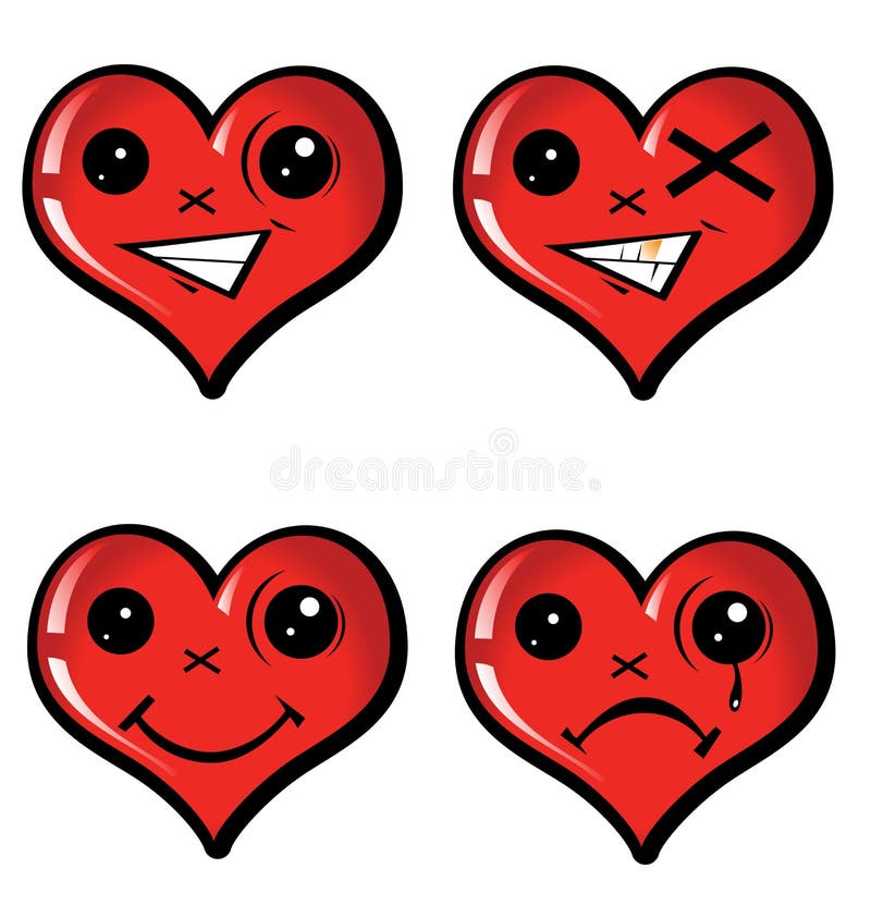 Set emotional hearts royalty free illustration