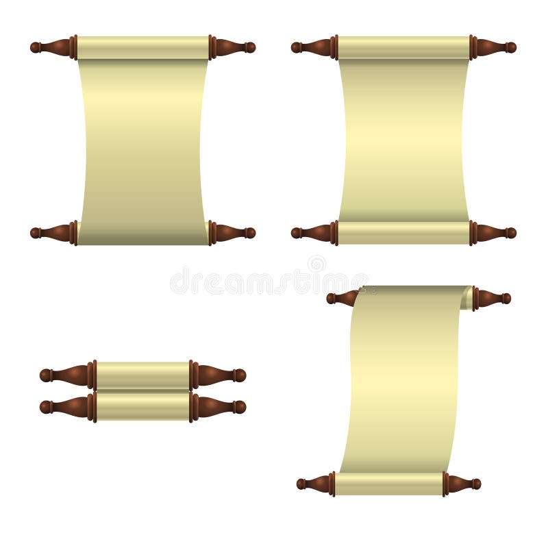 An Empty Scroll Is An Unfolded Scroll Unrolled Vertically Stock Vector