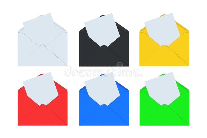 Postage Envelopes Folded Paper Sheet Stock Illustrations 25 Postage