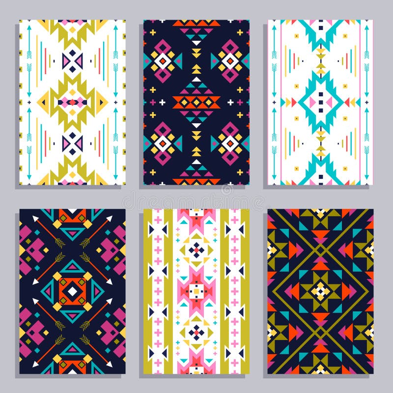 Set etnic de banner geometric royalty free illustration