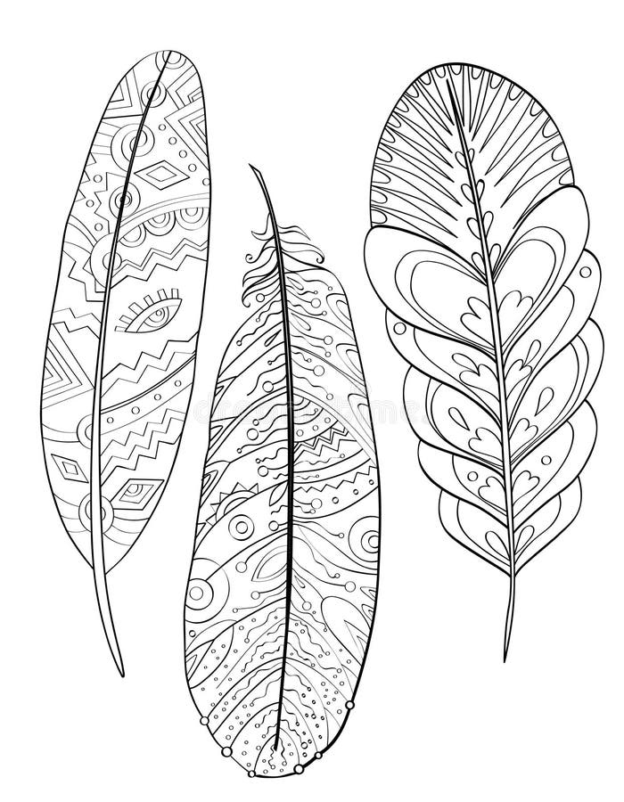 Set etniczni piórka ilustracja wektor Set etniczni piórka ilustracja wektor