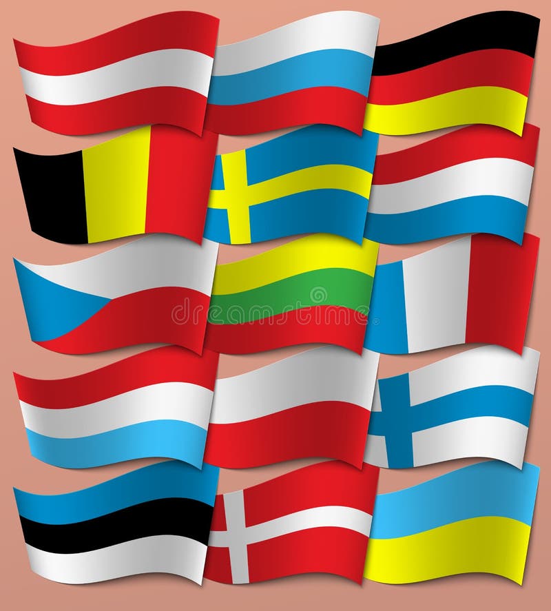 Set Europe Flags. Europe. Vector. Stock Vector Illustration of banner