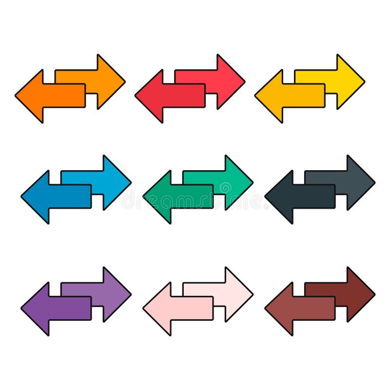 Set of Exchange arrow transfer icon,swap web button design, move symbol vector illustration royalty free illustration