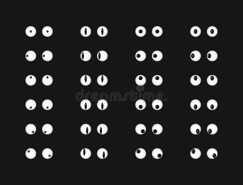 Set of eye emoticon vector stock vector. Illustration of emoticon 81346972