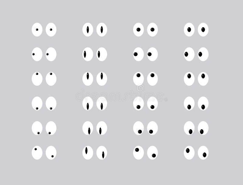 Set of eye emoticon vector stock vector. Illustration of emotion 81347652