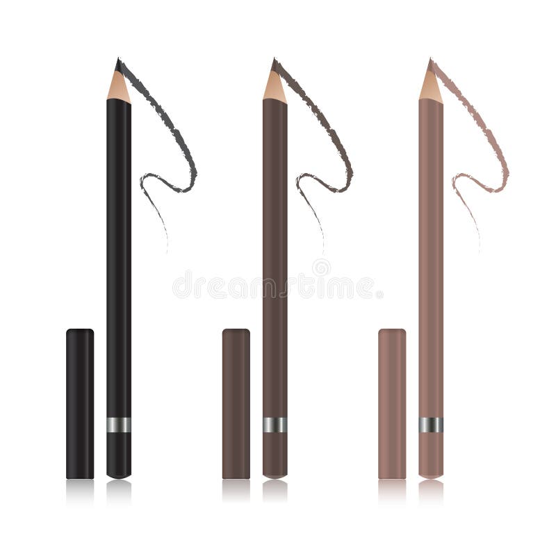 Download Set Of Eyeliner Eyebrow Pencil Mockup Package Design Premium Cosmetic Ads Template Realistic 3d Illustration Stock Vector Illustration Of Fashion Accent 93605754