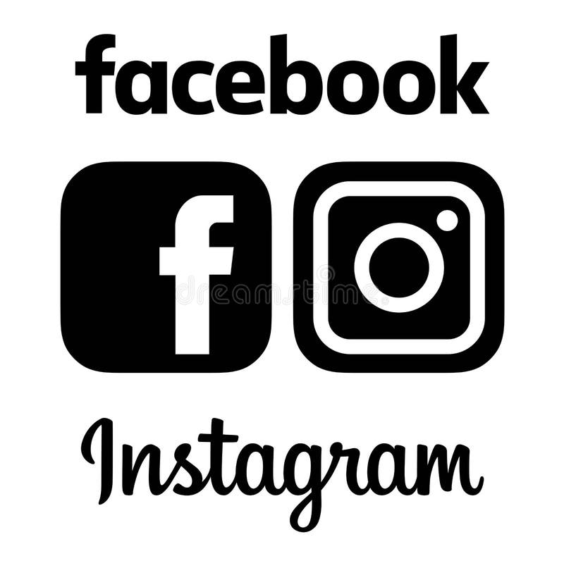 Set Of Facebook And Instagram Logos Black Editorial Photo Illustration Of Logotype