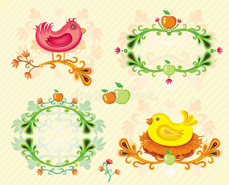 Set of Fall design elements. stock illustration