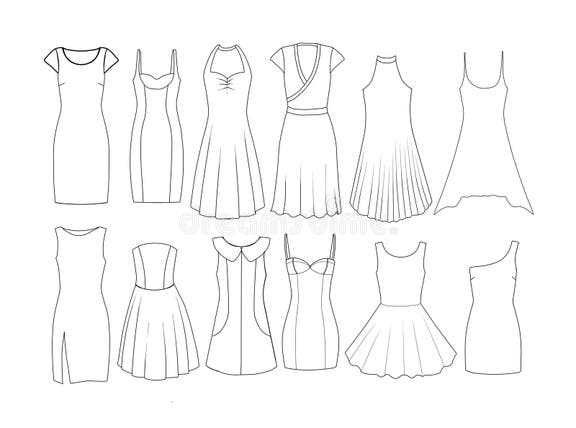 Fashion Flat Sketch Dresses Stock Illustrations – 546 Fashion Flat ...