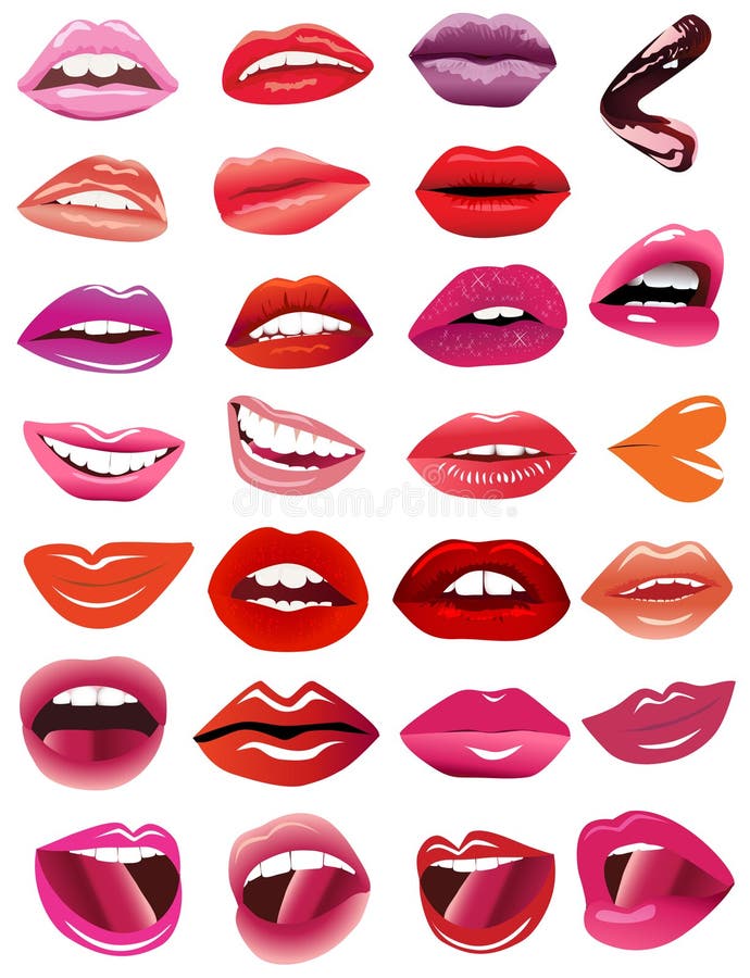 Feminine lips and mouth stock illustration. Illustration of modern