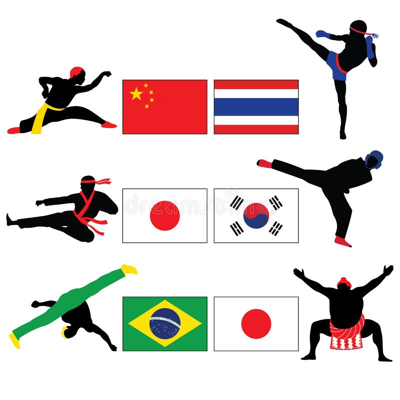 Asian Martial Arts Fighter, Wushu Fighter Character Vector Illustration ...