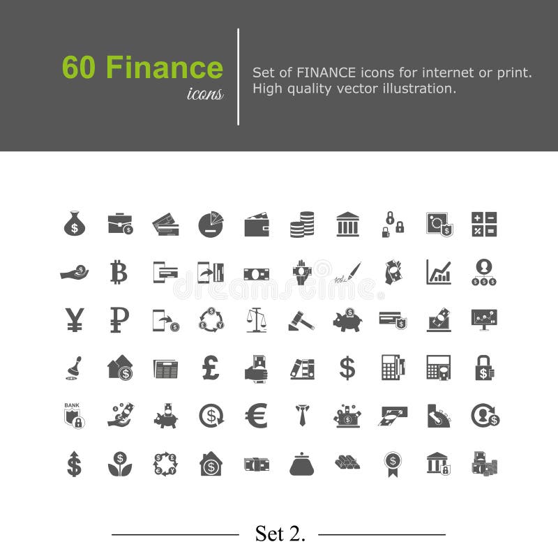 Set Of Web Linear Icons For Business Finance Stock Vector