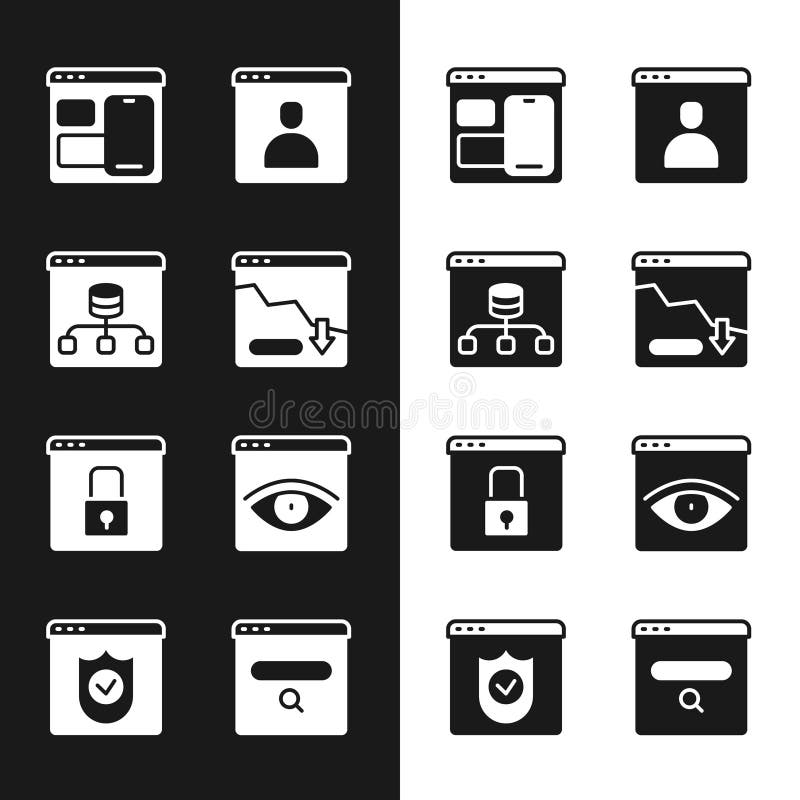 Set financial growth decrease server data web developer programming code create account screen secure your site with https ssl vector illustration