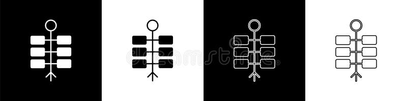 Set Firework icon isolated on black and white background. Concept of fun party. Explosive pyrotechnic symbol. Lighting stock illustration